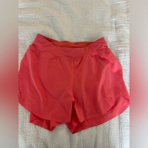 lululemon coral fast and free reflective high rise fit short 3 inch size 4